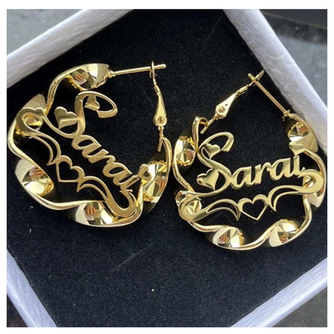 Personalized 18K Baby Twist Earrings - Humble Legends