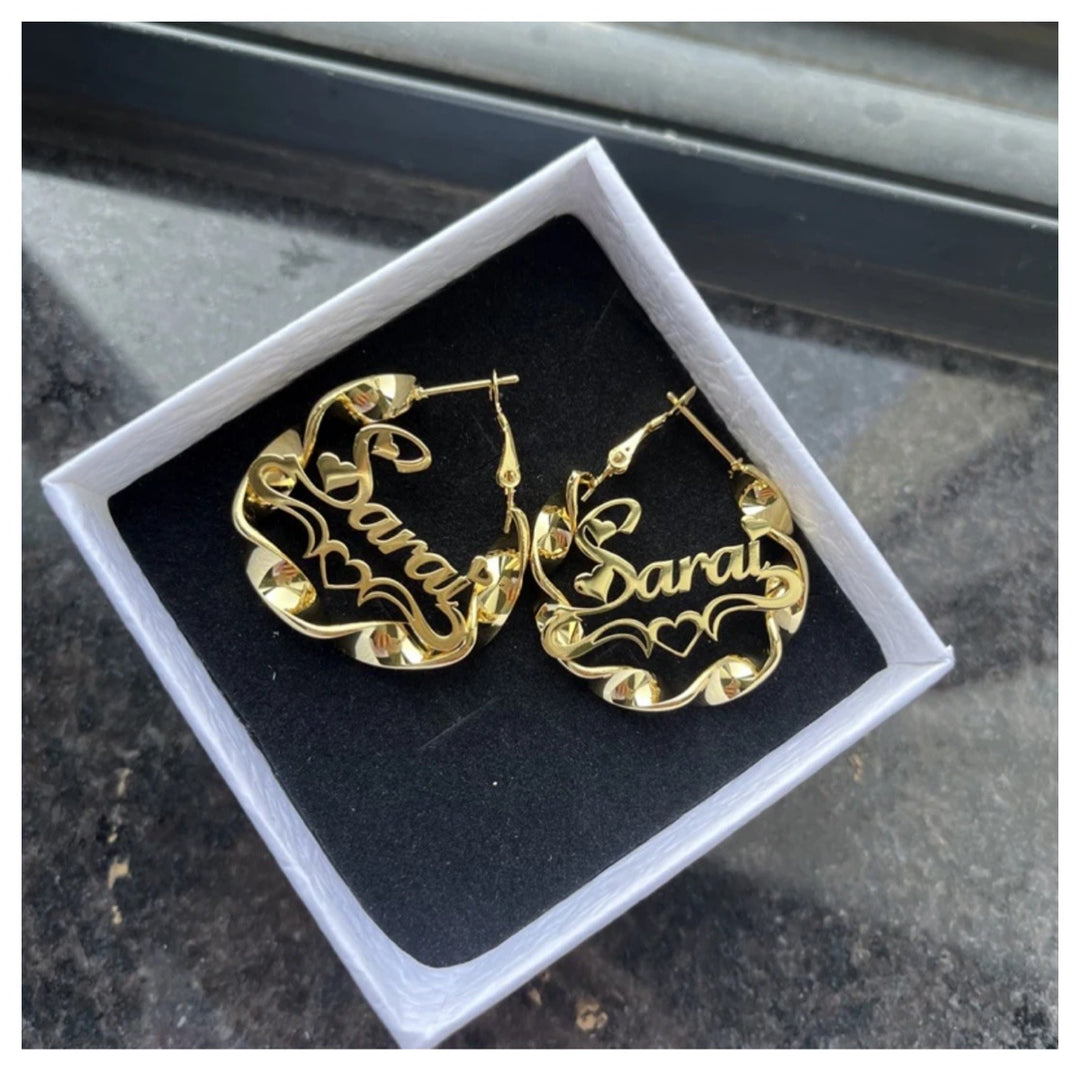 Personalized 18K Baby Twist Earrings - Humble Legends