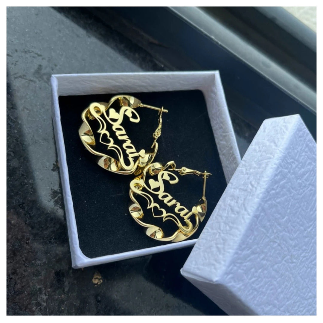 Personalized 18K Baby Twist Earrings - Humble Legends