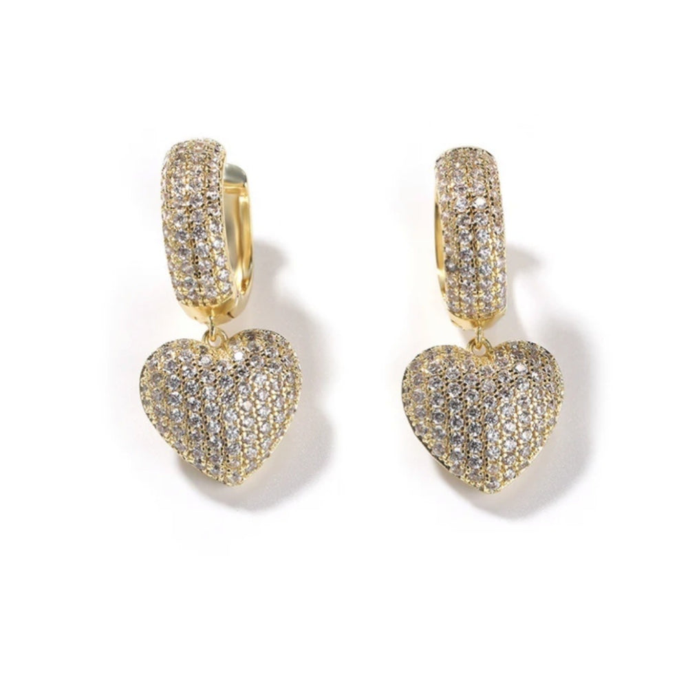 Iced Out Heart Earrings - Humble Legends