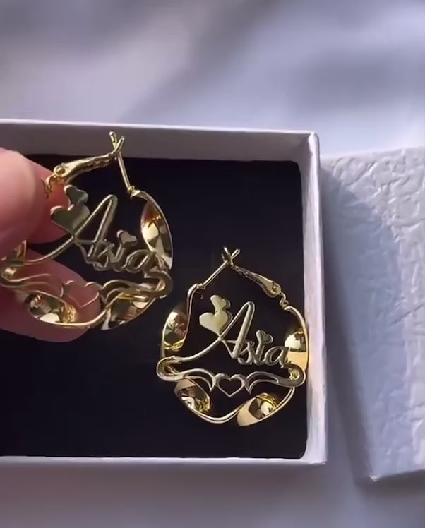 Personalized 18K Baby Twist Earrings